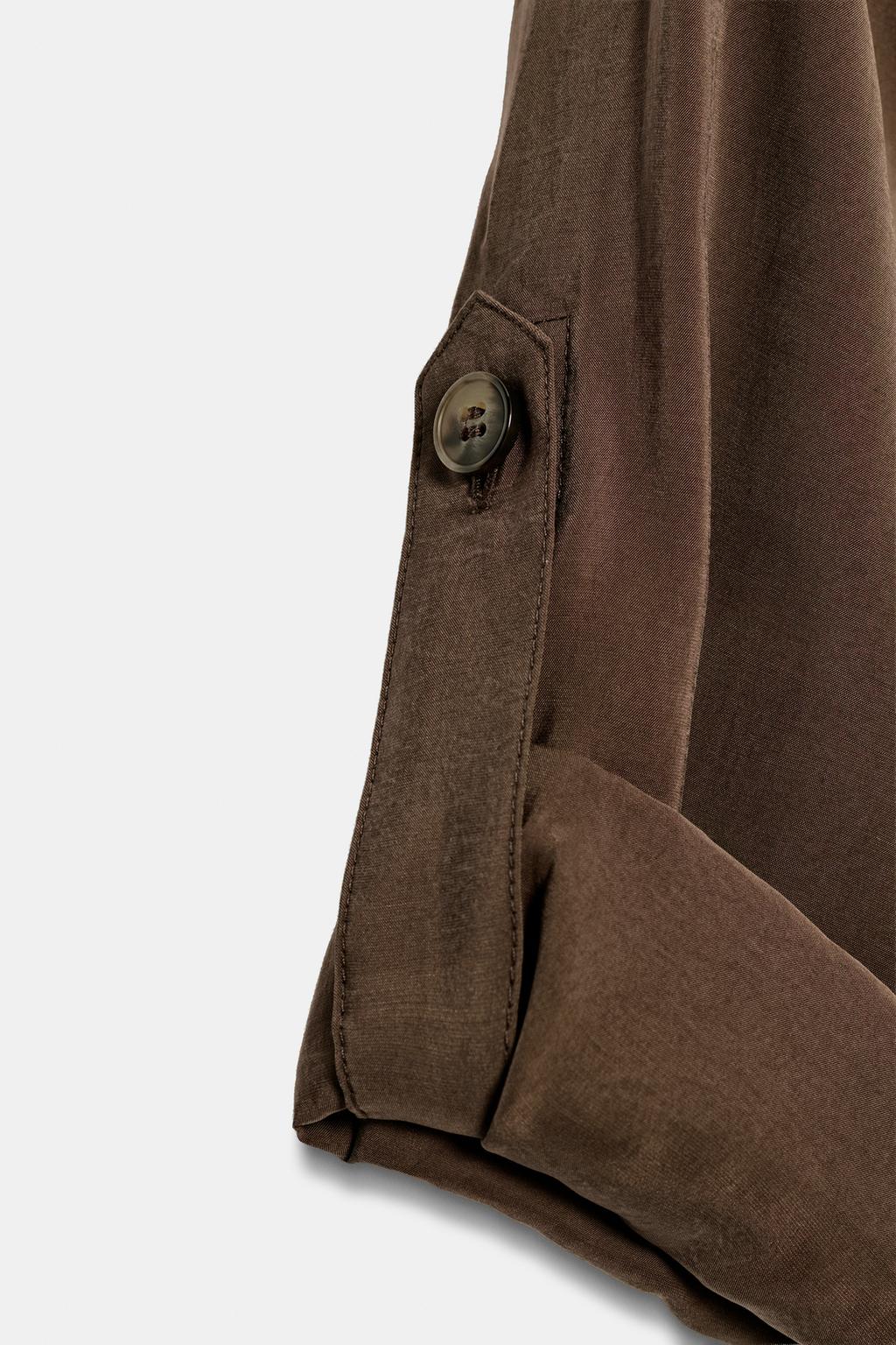 ПЛАТЬЕ-РУБАШКА СВОБОДНОГО КРОЯ С ПОЯСОМ