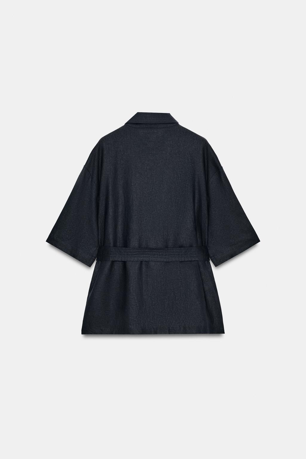 КУРТКА-САФАРИ ИЗ ЛЬНА С РЕМНЕМ