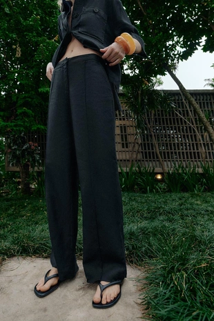 Брюки-сафари из льна- Заказать в России