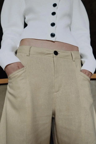 Брюки Balloon из льна- Заказать в России