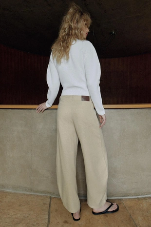 Брюки Balloon из льна- Заказать в России