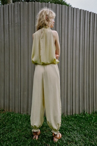 Брюки-багги с эластичным поясом- Заказать в России