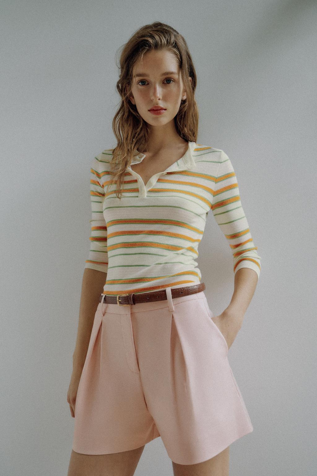 БЕРМУДЫ С ЗАЩИПАМИ И РЕМНЕМ