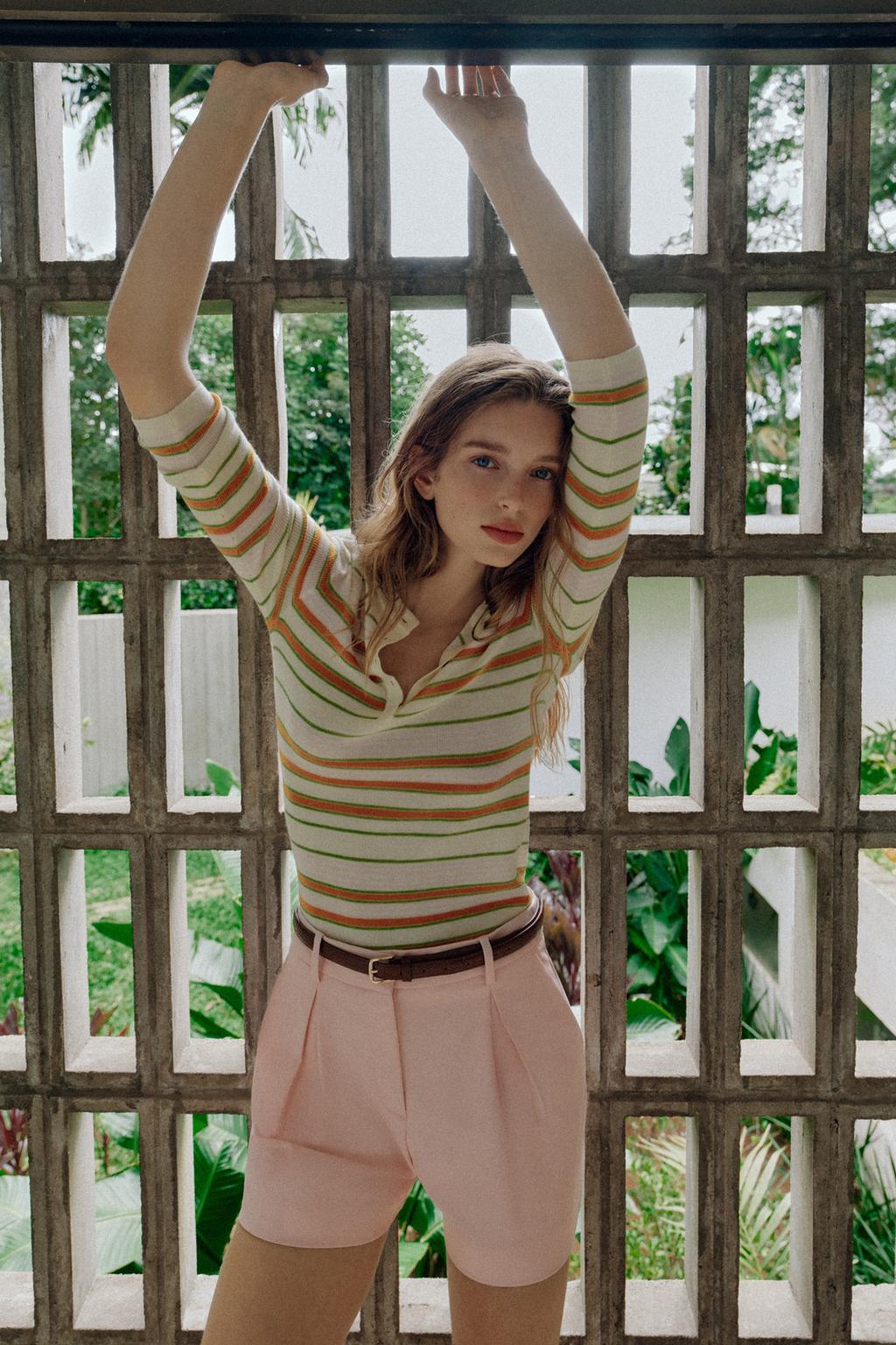 БЕРМУДЫ С ЗАЩИПАМИ И РЕМНЕМ