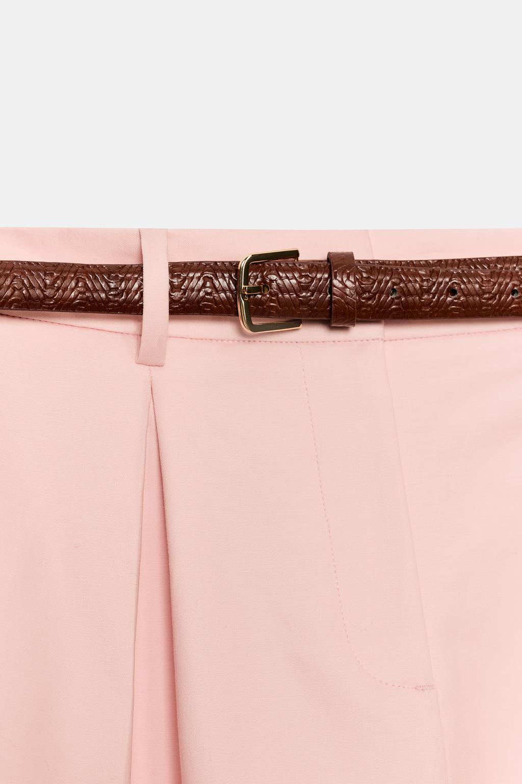 БЕРМУДЫ С ЗАЩИПАМИ И РЕМНЕМ