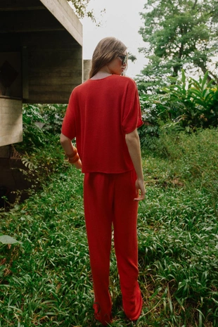 Топ в стиле рустик с рукавами-крылышками- Заказать в России