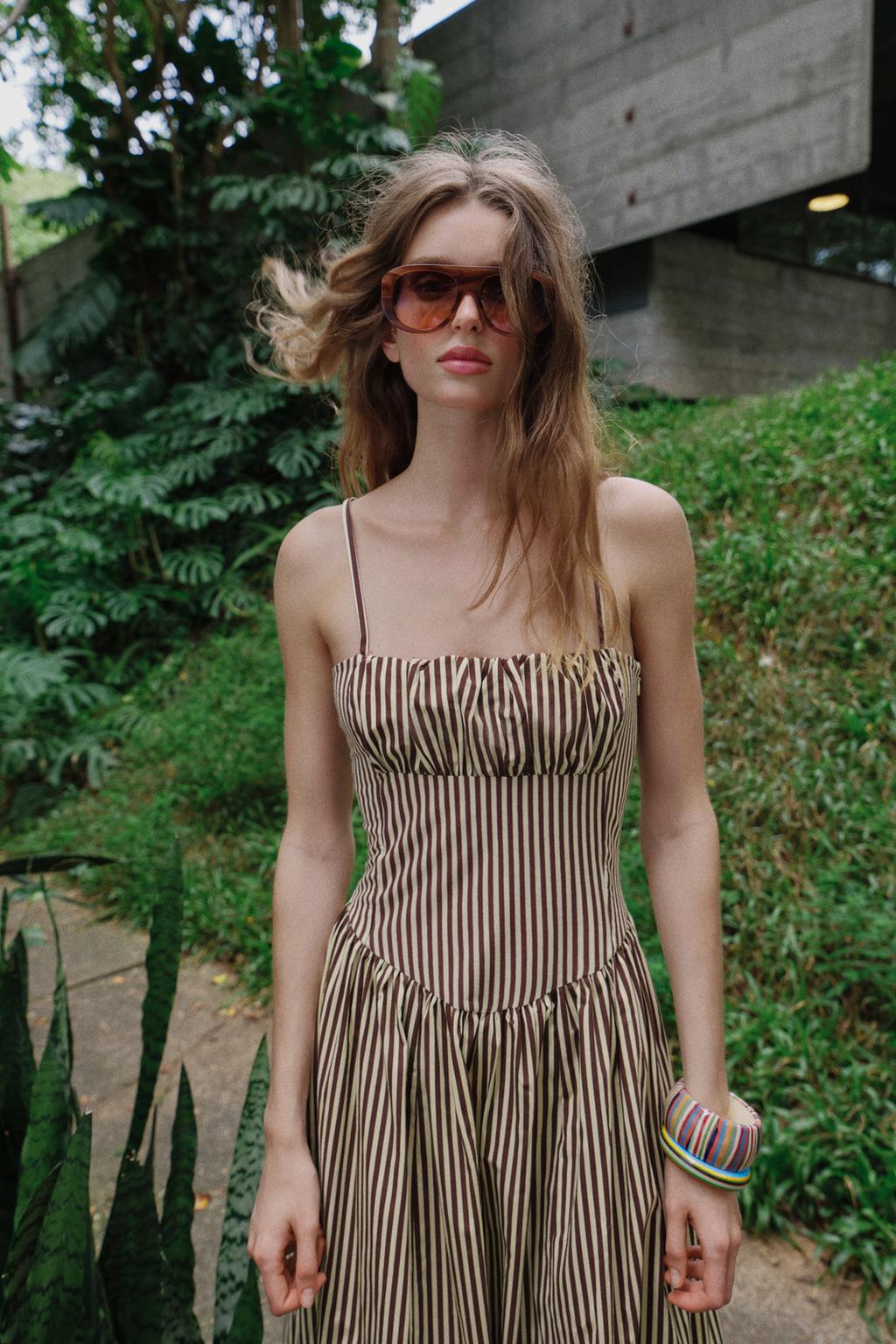 ПЛАТЬЕ В ПОЛОСКУ ИЗ ПОПЛИНА