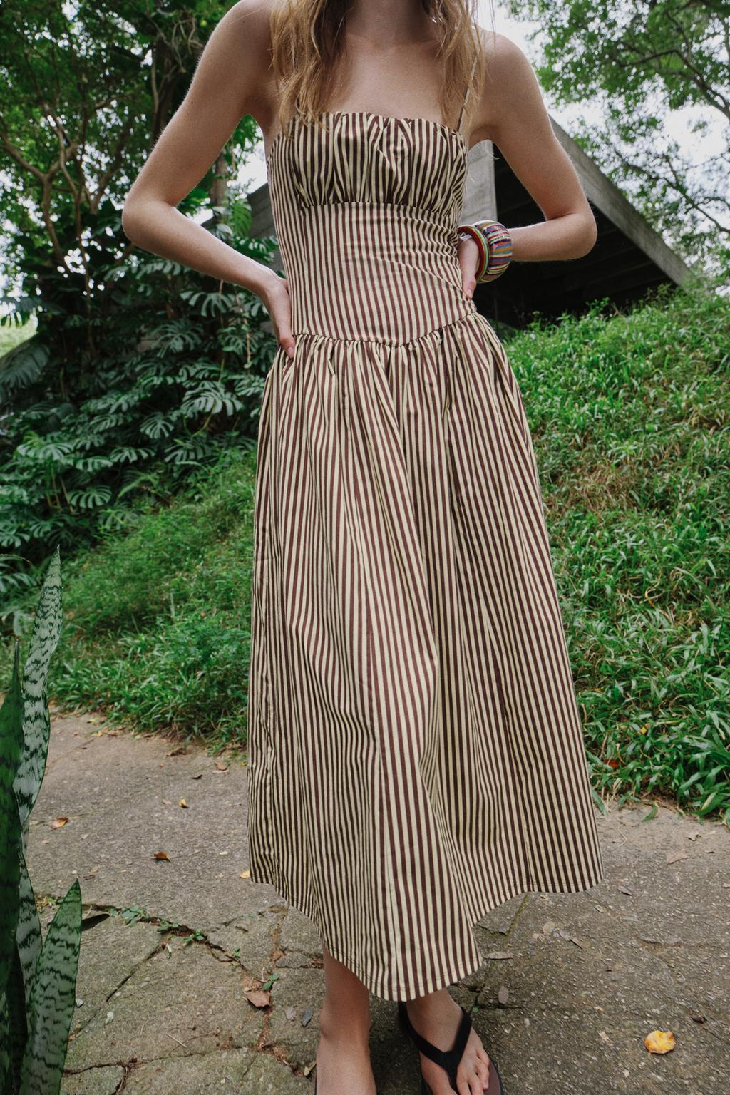 ПЛАТЬЕ В ПОЛОСКУ ИЗ ПОПЛИНА