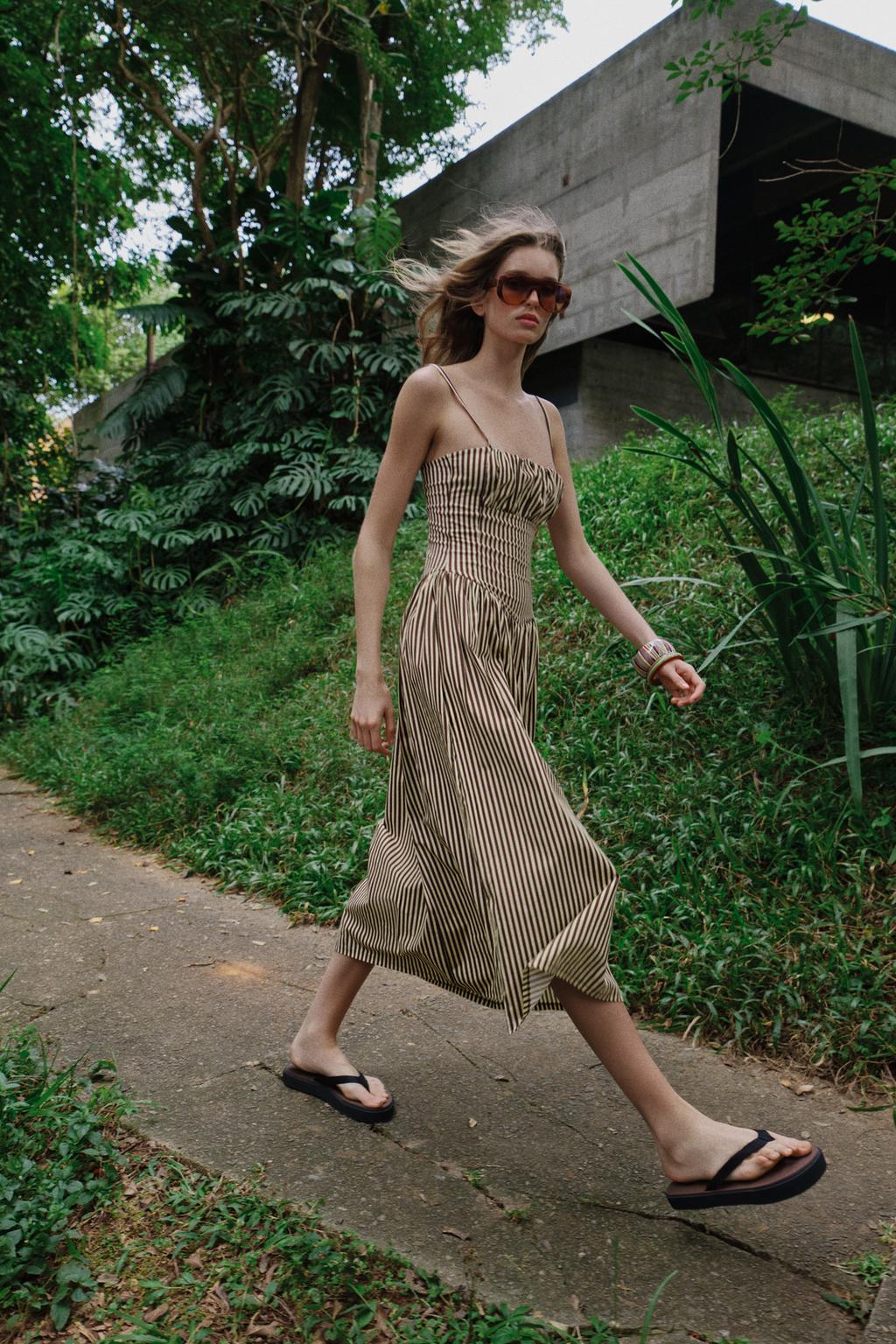 ПЛАТЬЕ В ПОЛОСКУ ИЗ ПОПЛИНА