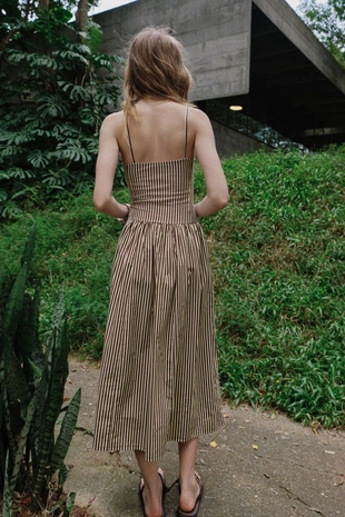 Платье в полоску из поплина- Заказать в России