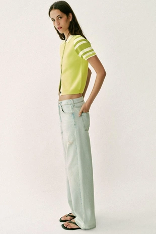 Джинсы Z1975 прямого кроя со средней посадкой и разрезами- Заказать в России