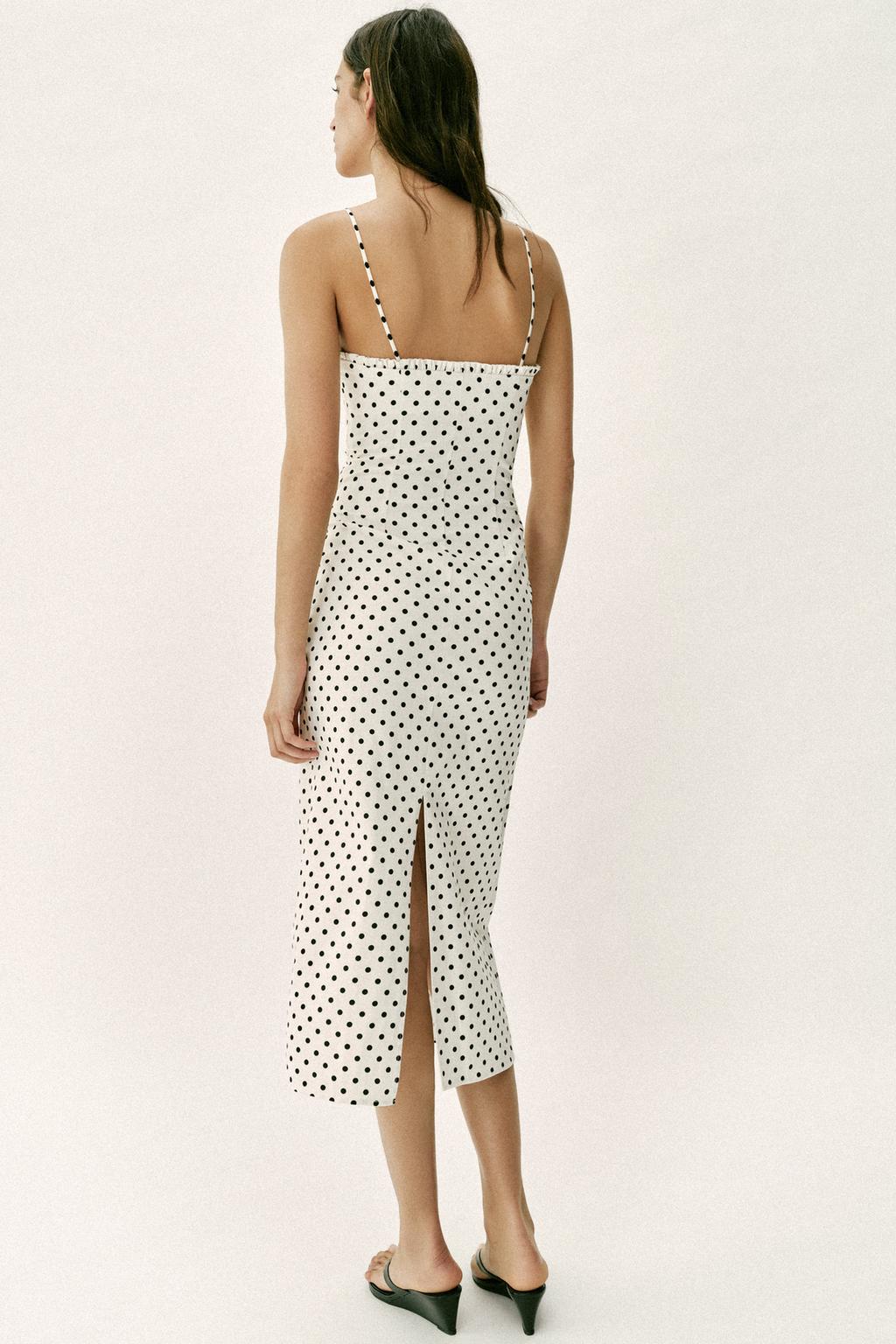 ПЛАТЬЕ МИДИ В ГОРОШЕК В КОРСЕТНОМ СТИЛЕ