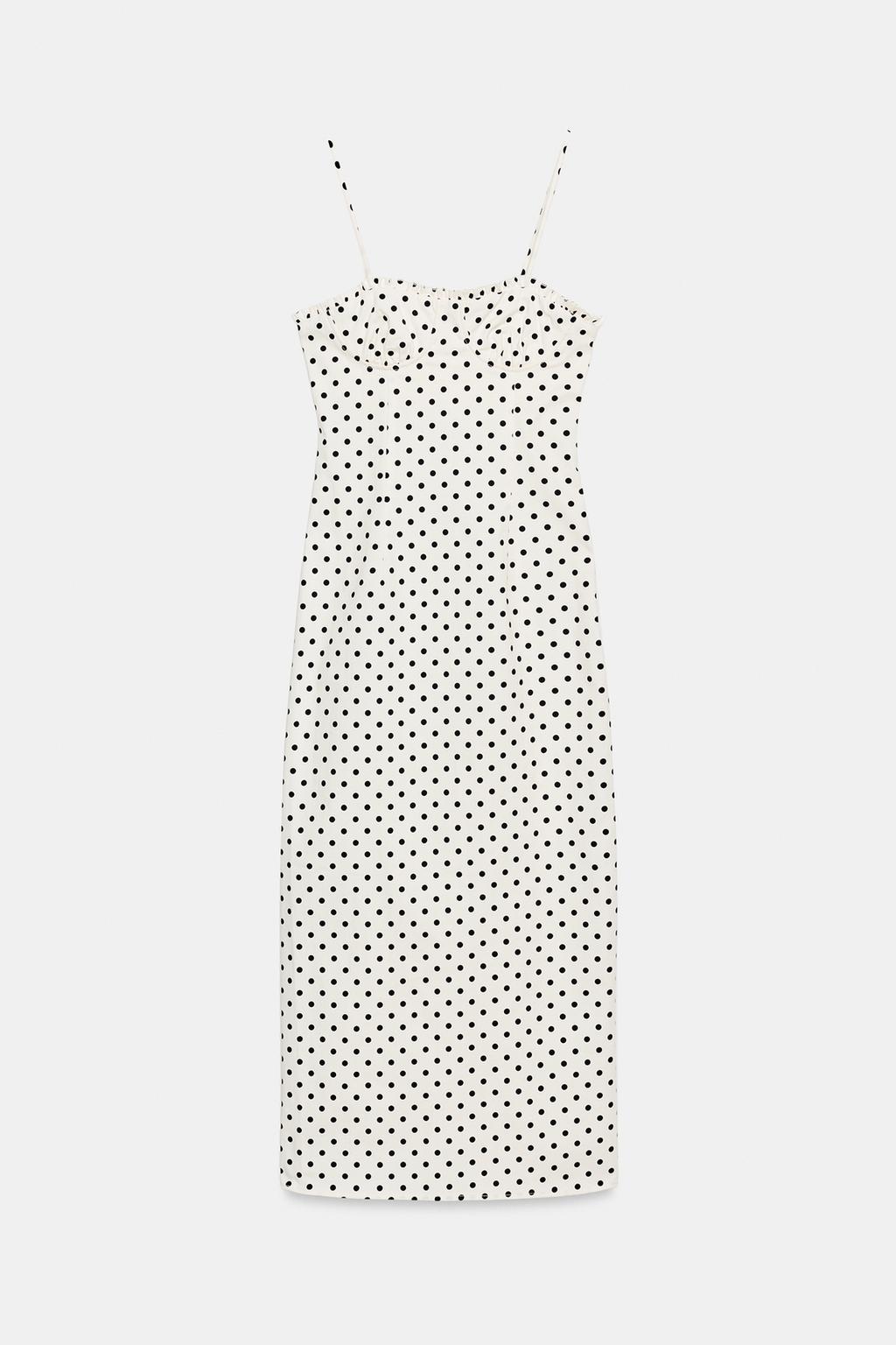 ПЛАТЬЕ МИДИ В ГОРОШЕК В КОРСЕТНОМ СТИЛЕ