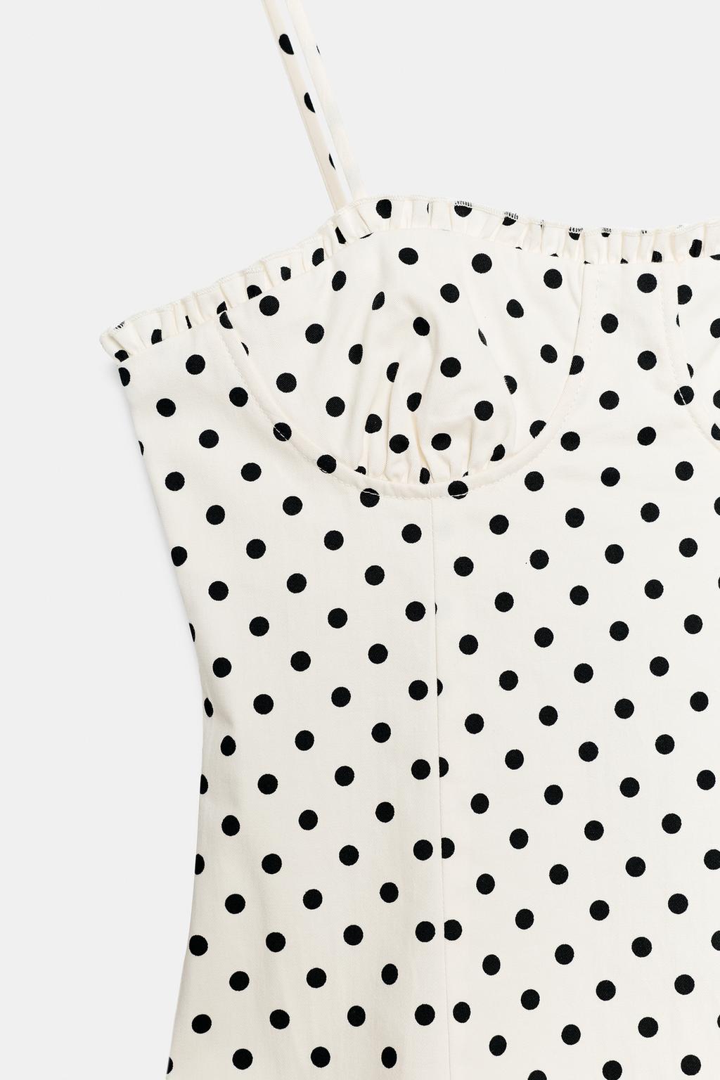 ПЛАТЬЕ МИДИ В ГОРОШЕК В КОРСЕТНОМ СТИЛЕ