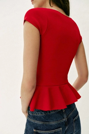 Топ с баской и пуговицами- Заказать в России