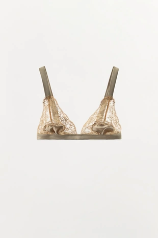 Комбинированный атласный бюстгальтер с вышивкой- Заказать в России