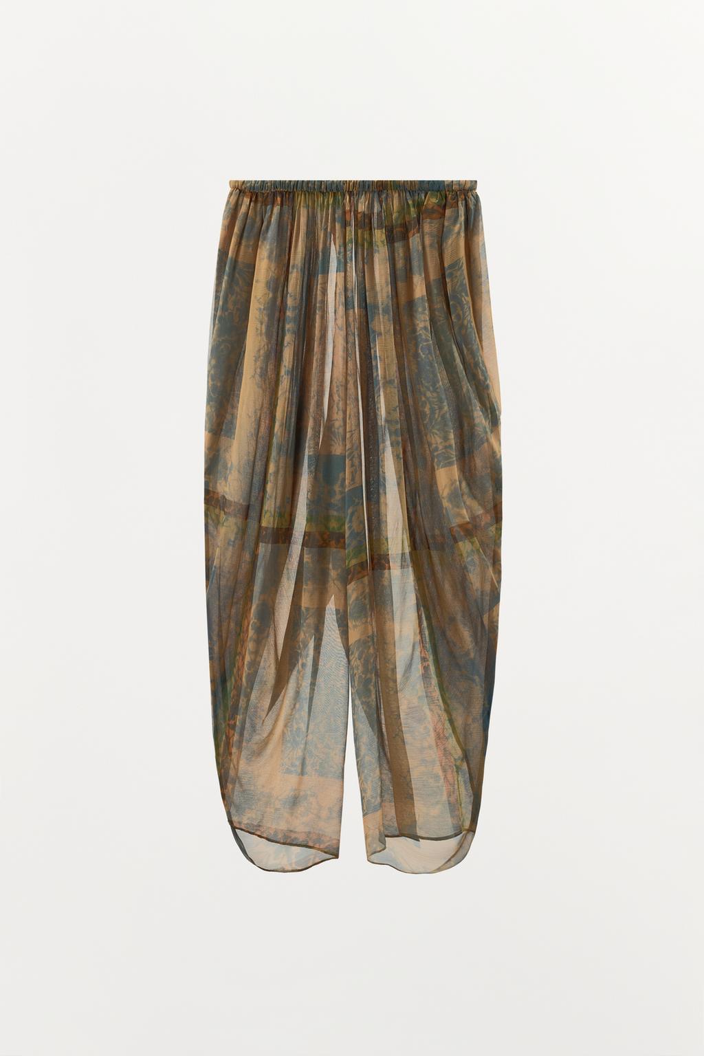 ОБЪЕМНЫЕ БРЮКИ С ПРИНТОМ И РАЗРЕЗАМИ