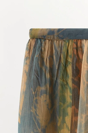 Объемные брюки с принтом и разрезами- Заказать в России