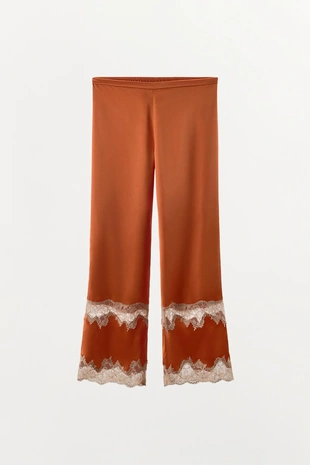 Атласные брюки с вышивкой- Заказать в России