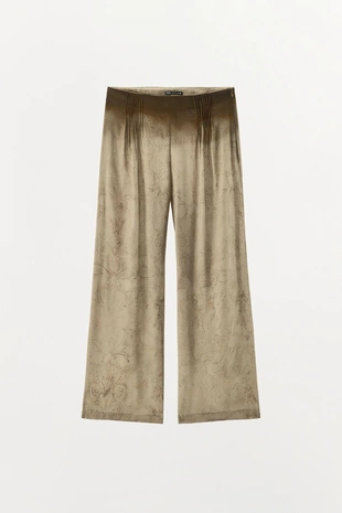 Брюки с принтом и защипами на талии- Заказать в России