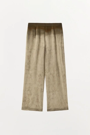 Брюки с принтом и защипами на талии- Заказать в России