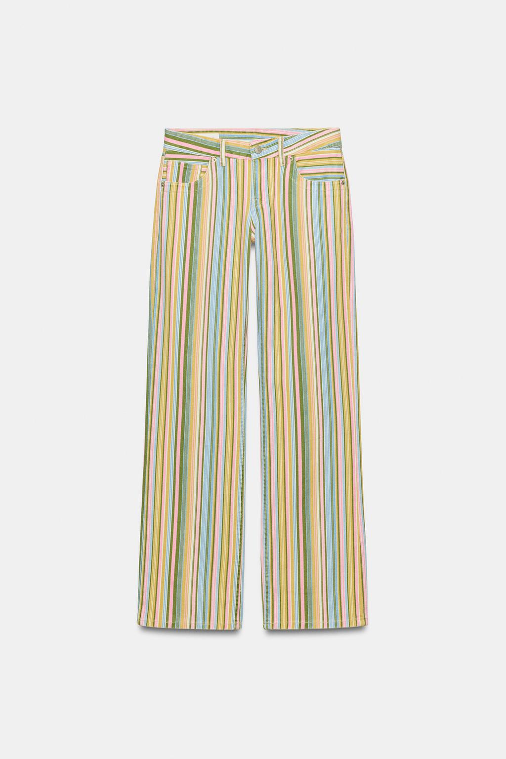 ДЖИНСЫ TRF WIDE-LEG В ПОЛОСКУ С НИЗКОЙ ПОСАДКОЙ