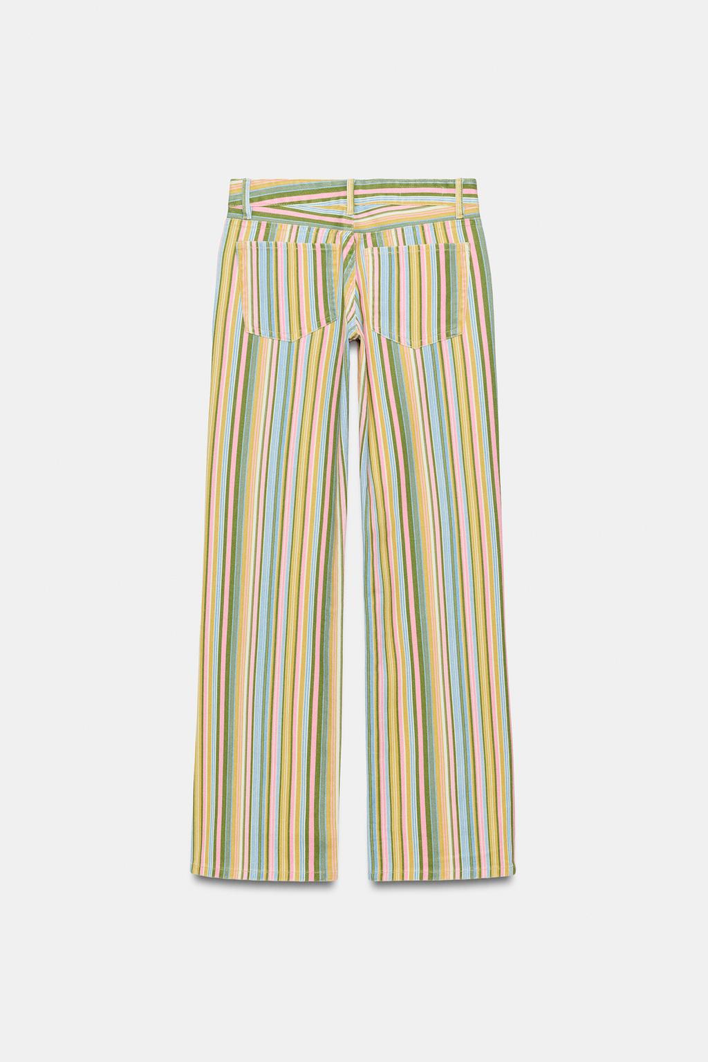 ДЖИНСЫ TRF WIDE-LEG В ПОЛОСКУ С НИЗКОЙ ПОСАДКОЙ