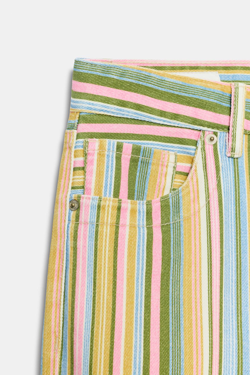 ДЖИНСЫ TRF WIDE-LEG В ПОЛОСКУ С НИЗКОЙ ПОСАДКОЙ