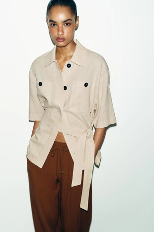 Брюки-багги с эластичным поясом- Заказать в России