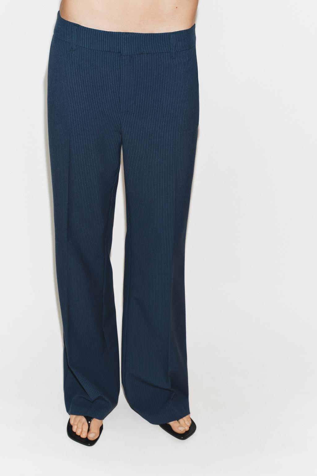 ПРЯМЫЕ БРЮКИ В ТОНКУЮ ПОЛОСКУ С НИЗКОЙ ПОСАДКОЙ