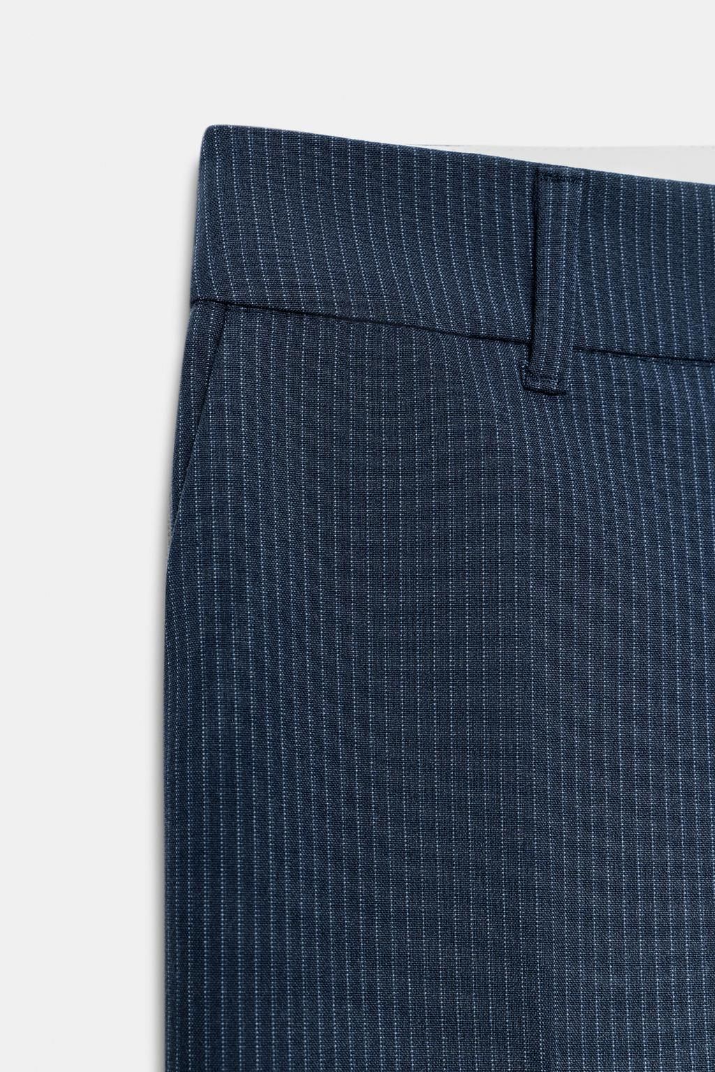 ПРЯМЫЕ БРЮКИ В ТОНКУЮ ПОЛОСКУ С НИЗКОЙ ПОСАДКОЙ