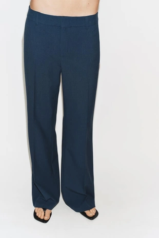 Прямые брюки в тонкую полоску с низкой посадкой- Заказать в России