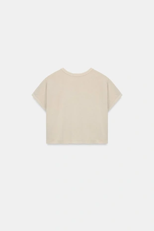 Укороченная футболка с эффектом потертости- Заказать в России