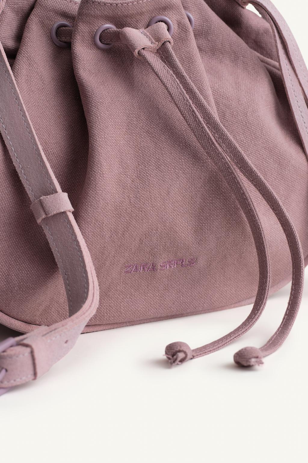 Сумка-ведро из кожи и хлопка