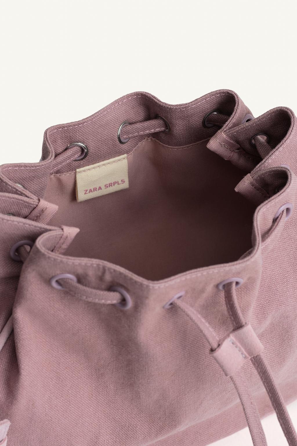 Сумка-ведро из кожи и хлопка