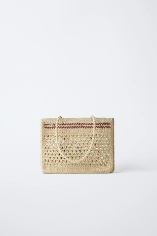 Сумка-шопер из рафии с цветами- Заказать в России