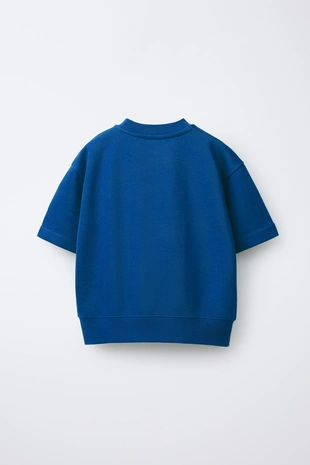 Толстовка с короткими рукавами и рельефной надписью- Заказать в России