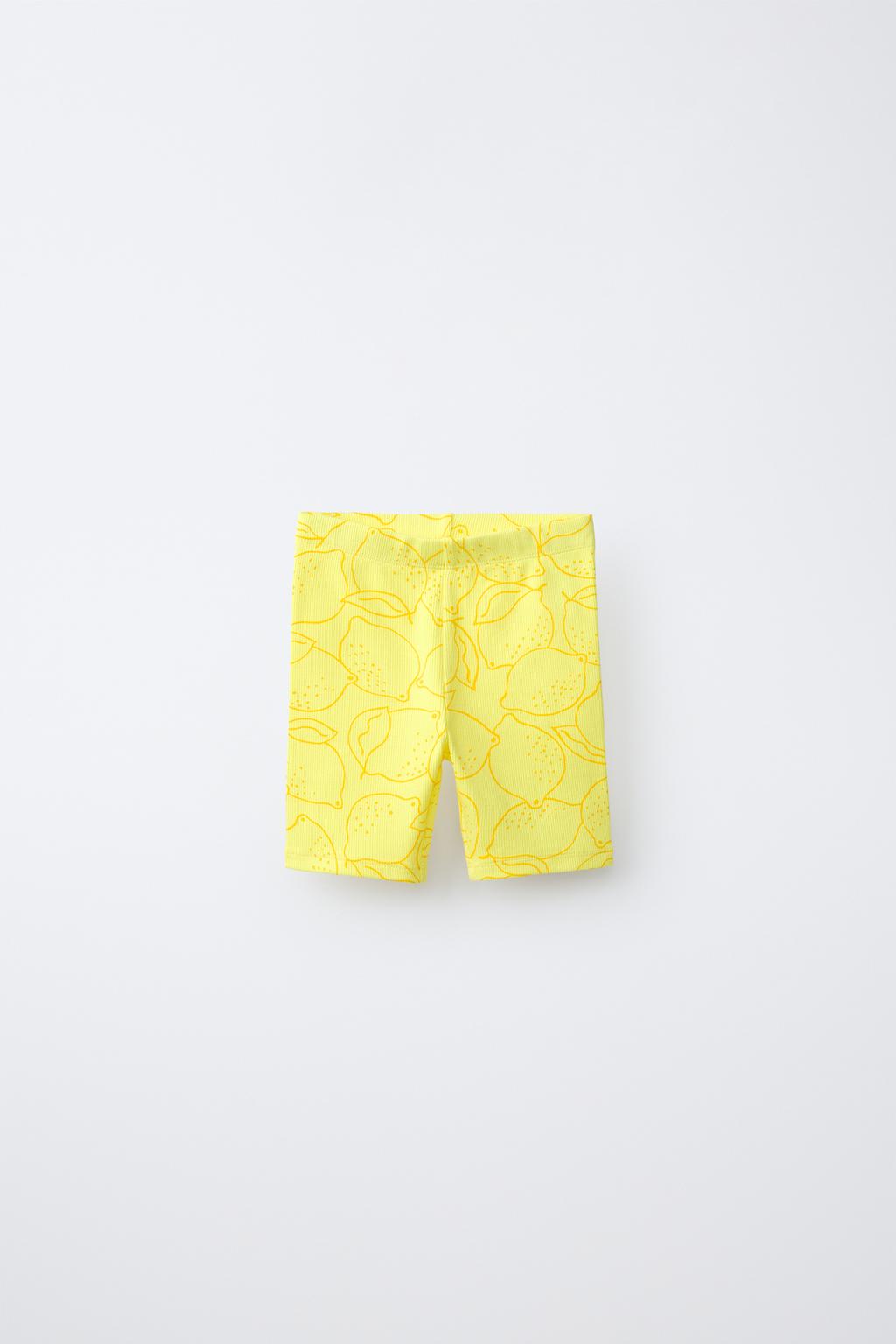 ЛЕГИНСЫ-ВЕЛОСИПЕДКИ В РУБЧИК С ЛИМОНАМИ