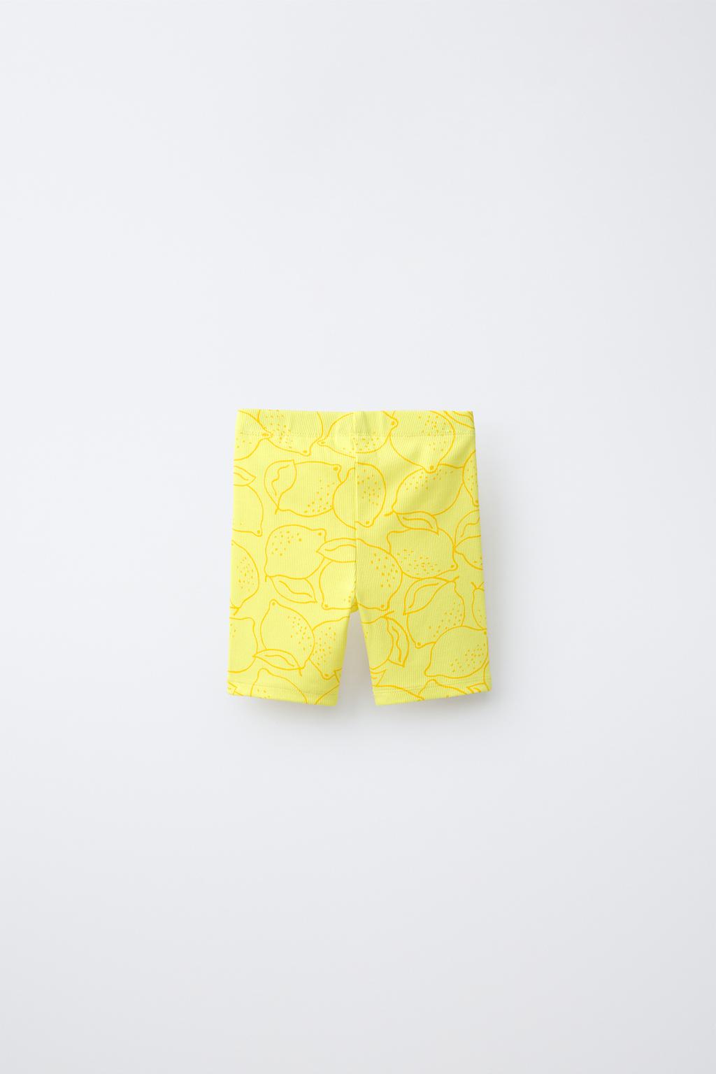 ЛЕГИНСЫ-ВЕЛОСИПЕДКИ В РУБЧИК С ЛИМОНАМИ