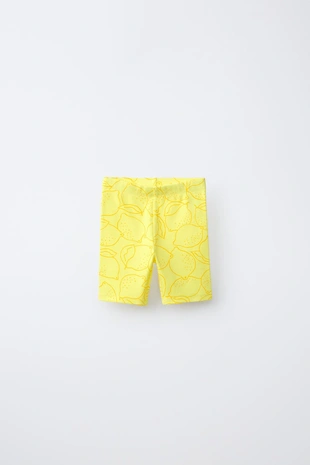 Легинсы-велосипедки в рубчик с лимонами- Заказать в России