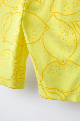 Легинсы-велосипедки в рубчик с лимонами- Заказать в России