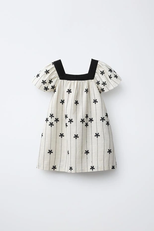 Платье с вышивкой в виде цветов- Заказать в России