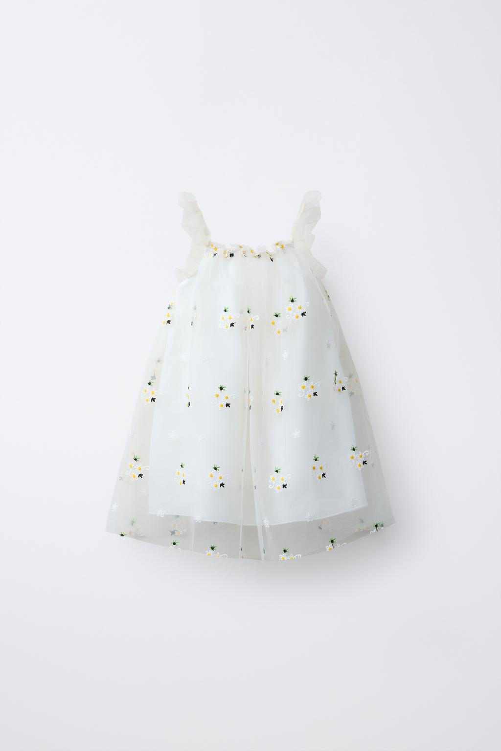 ПЛАТЬЕ ИЗ ПОЛУПРОЗРАЧНОЙ ТКАНИ С ЦВЕТОЧНЫМ УЗОРОМ