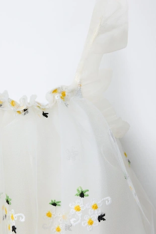 Платье из полупрозрачной ткани с цветочным узором