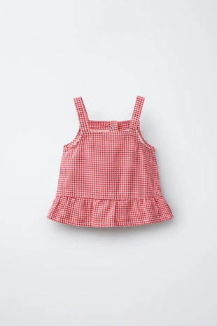 Топ из саржи в клетку виши- Заказать в России