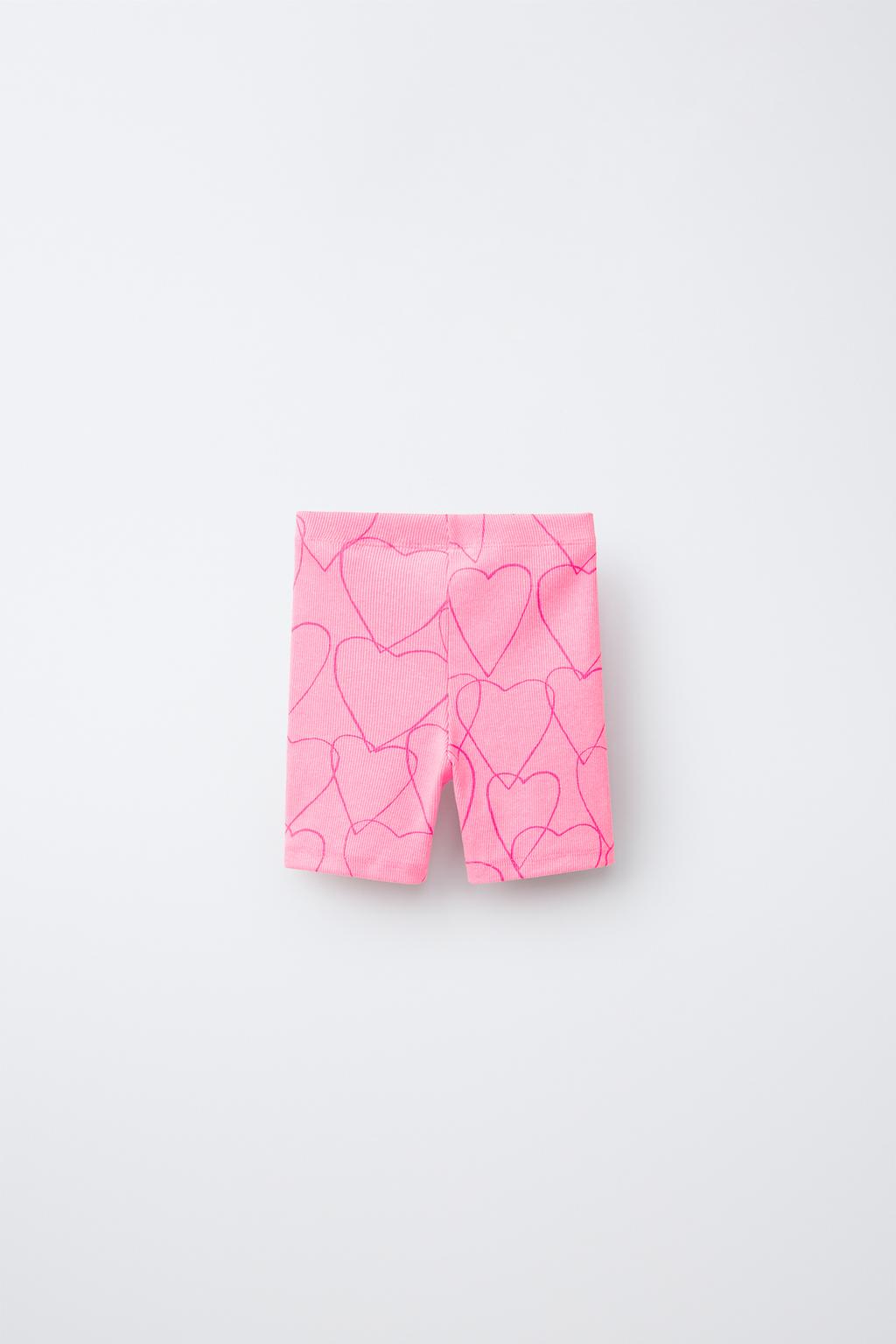 ЛЕГИНСЫ-ВЕЛОСИПЕДКИ В РУБЧИК С СЕРДЕЧКАМИ