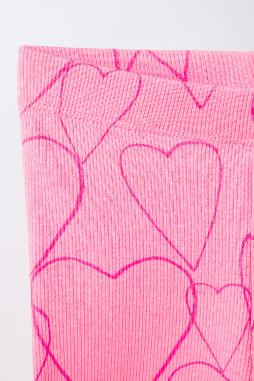 ЛЕГИНСЫ-ВЕЛОСИПЕДКИ В РУБЧИК С СЕРДЕЧКАМИ