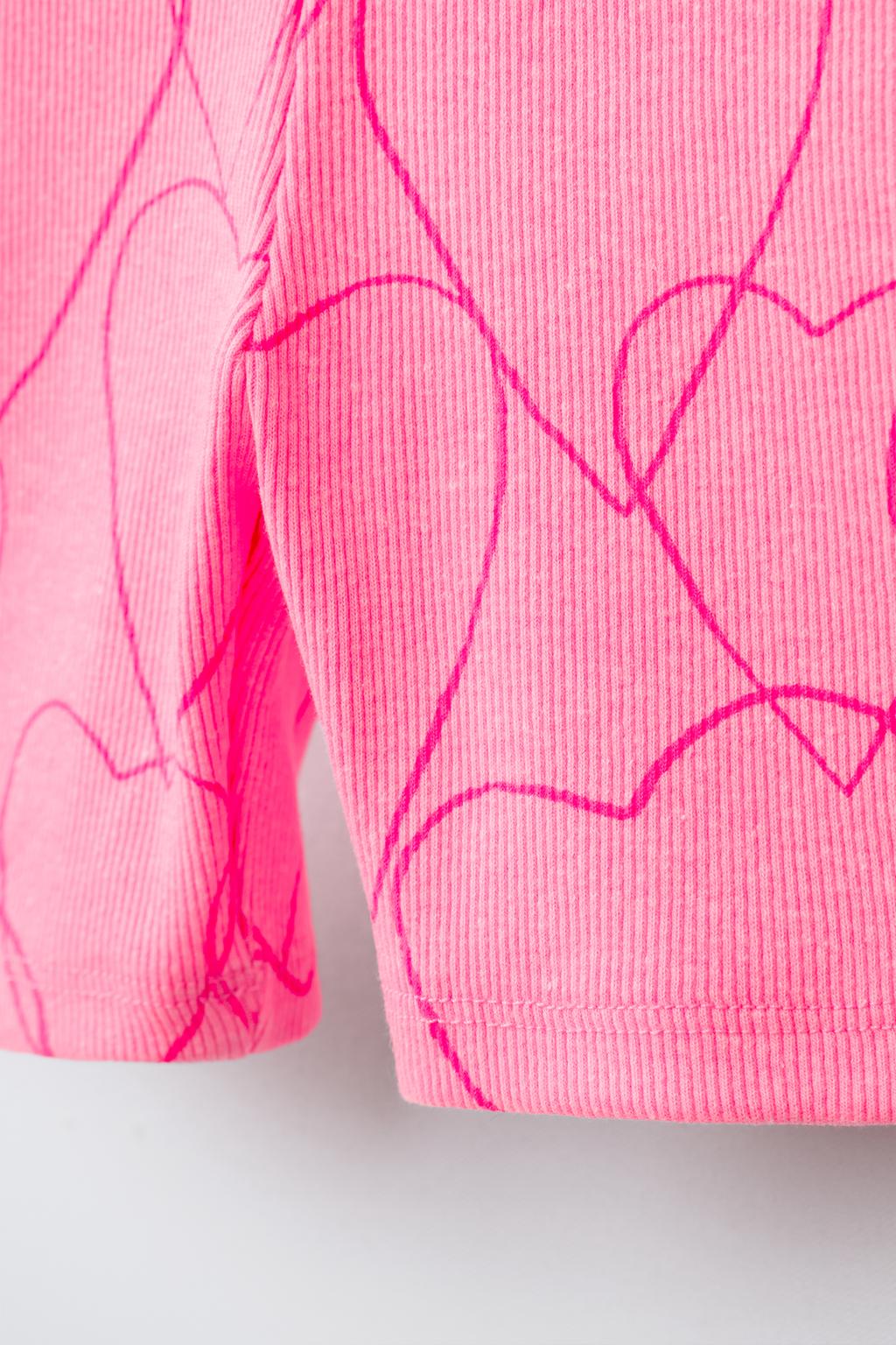 ЛЕГИНСЫ-ВЕЛОСИПЕДКИ В РУБЧИК С СЕРДЕЧКАМИ