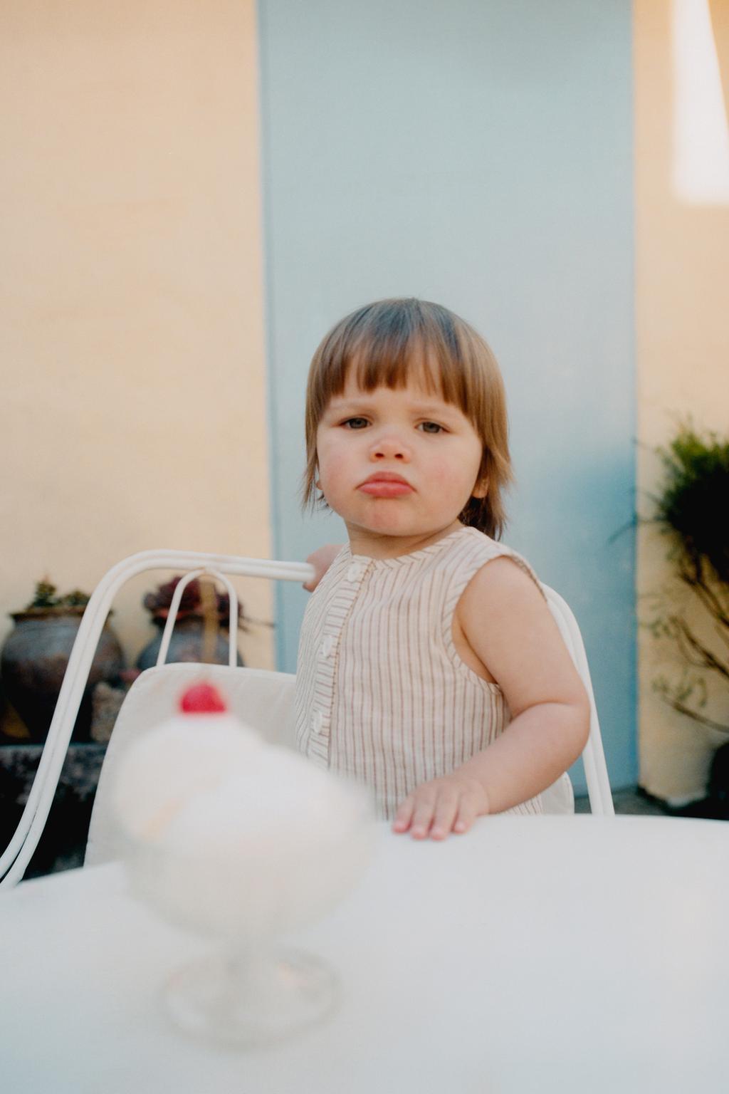 ДЛИННЫЙ КОМБИНЕЗОН В ПОЛОСКУ ИЗ ХЛОПКА И ЛЬНА