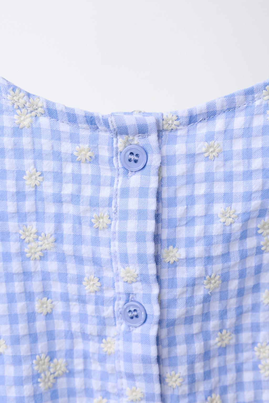 КОМБИНЕЗОН В КЛЕТКУ ВИШИ С ВЫШИВКОЙ «РОМАШКИ»